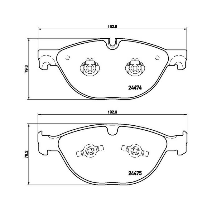 Jaguar Disc Brakes Kit - Brembo Pads Front (Low-Metallic) - Brembo P36025